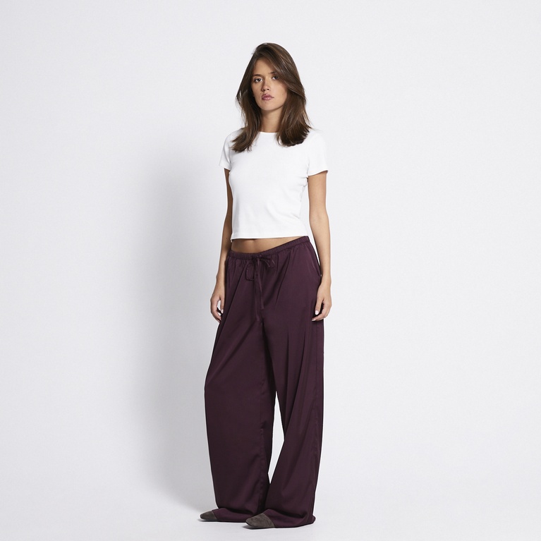 Satin pants "Ashley" Aubergine